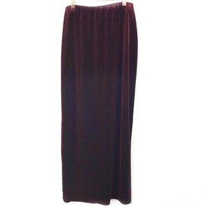 Vintage Burgundy Stretch Velvet M Straight Wine F2